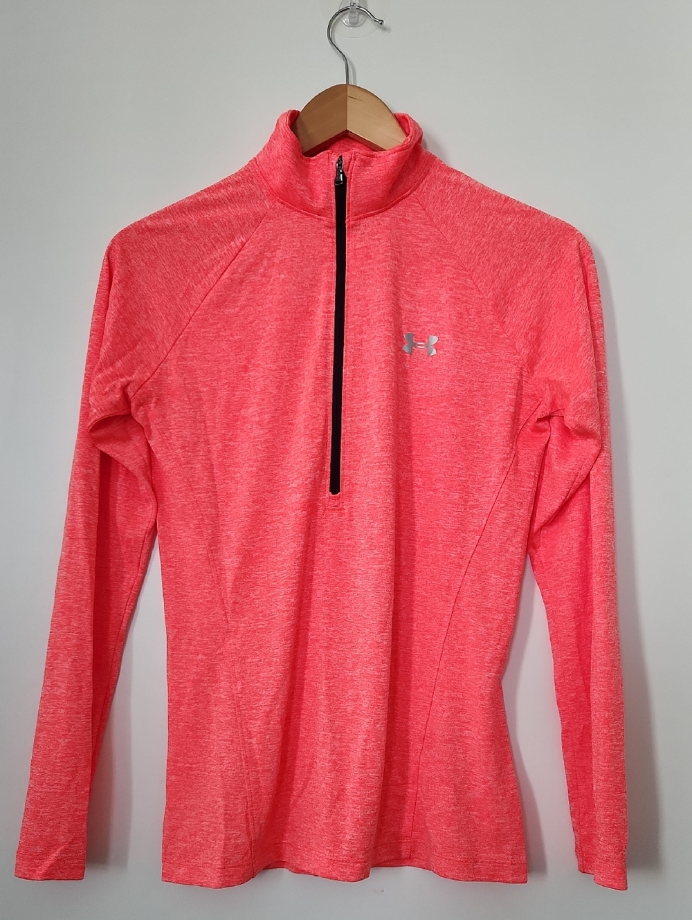 EUC Under Armour Coral Pink 1/4 Zip Performance Top